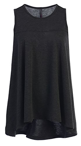 Flowy High Low Knit Tank Tops for Women and Juniors Loose Fit Relaxed