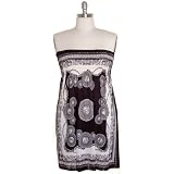 White & Black Strapless Smocked Plus Size Short Mini Dress
