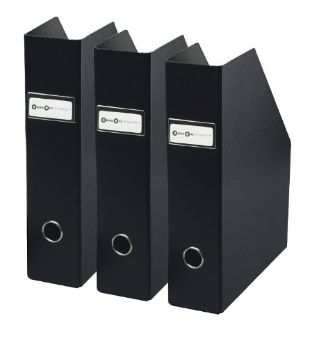 Bigso Fiona Magazine Holder, Black, Set of 3