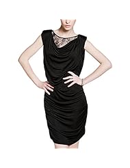 Cowl Neck Sleeveless Polyester Backless Spring Summer  Dress