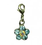 Charm Clip - P12 - Crystal Flower ~ Aqua