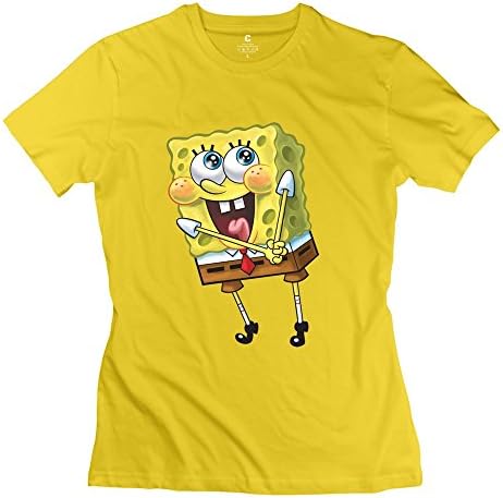 Women's Tee Cool Spongebob Cute Smile Tee s Yellow Size M