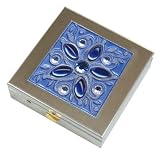 Blue Gem Flower Large Vitamin Case