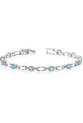 London Blue Topaz Bracelet Sterling Silver Rhodium Nickel Finish 3.00 Carats Chic Design