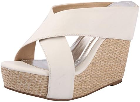 Dbdk Sallie-4 Platform Sandals, White Pu, 8