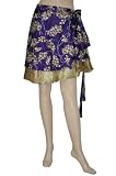 bohemian sundresses:Umbrella Cut Knee Length Beach Sarong Multi Wear Reversible Two Layer Recycled Sari Wrap around Dress Skirt with Open Waist