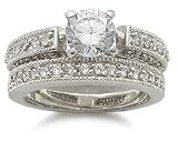 1 Carat Antique Style CZ Bridal Wedding Set