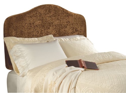 BackDrop Upholstered Twin Cambria Floral Jacquard Headboard, Chocolate