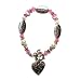 Breast Cancer Awareness Sterling Silver Finish Charm Bracelet