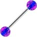 High Ball Blue Stripe Glow-N-Dark Barbell Tongue Ring