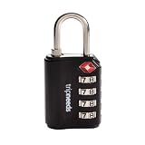 TripNeeds Ultralock 200 High Security TSA Luggage Lock with 4-Dial Combination, Black