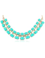 Chain Link Smooth Resin Inlay Statement Necklace, 18"