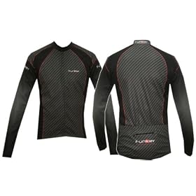 Funkier Gents Long Sleeve Cycling Top, Carbon Effect, Extra Large