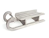 Deko-Schlitten Holz grau/ weiß B 64 cm Weihnachtsschlitten Schlitten
