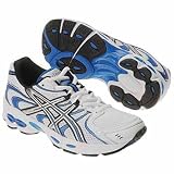 ASICS Little Kid/Big Kid GEL-Nimbus 11 GS Training Shoe,White/Lightning/Brilliant Blue,4 M Big Kid