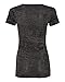 Ladies Burnout Deep V-Neck Tee (Black) (2X-Large)