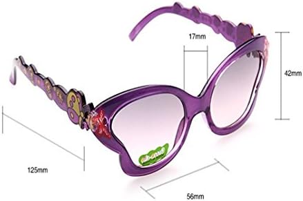 Children's Plastic Frame Sunglasses Kids Cartoon Butterfly Shadow UV Eyeglasses (Dark Purple)