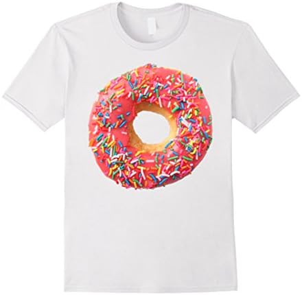 Men's Donut T shirt - Love Food  Large White