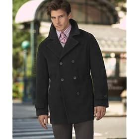 Calvin Klein Wool Cashmere Archive Pea Coat by Men's Wool Coats