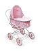 Badger Basket Gingham 3-in-1 Doll Pram Carrier And Stroller - Pink/White