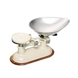Natural Elements Cast Iron Scale with Ivory Body & Acacia Wood Stand