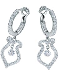 14K White Gold Diamond Dashing Diamonds Earrings