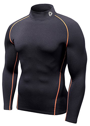 TM-T32-BO_Small j-m Tesla Men's Thermal Fleece Coldgear Compression Baselayer Mock Long Sleeve T Shirts T32