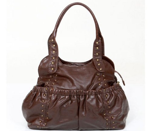 Chocolate Studded Diaper Tote