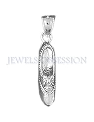 14K White Gold 3-D Dance Shoes Pendant