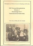 1851 census Worcestershire. Volume 1. Halesowen. Part 1, Transcript & surname index