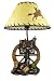 Western Saddle Table Lamp W/ Cowboy Print Shade