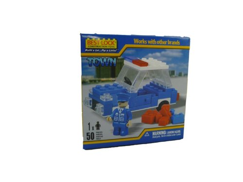 Best-Lock Construction Policeman and Car 50 Pieces