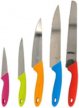Knife Block Set New. Kitchen Cutlery Pieces. These Knives Complete A Fully Stocked Kitchen Arsenal. Heavy Duty Plastic Knife Block is Included.