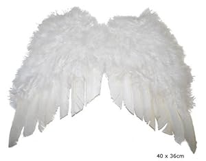 Mini ali da angelo in piuma bianche cm 35x32
