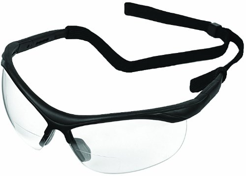 ERB 16873 ERBx Safety Glasses with +2.5 Bifocal Power, Black Frame with Clear Lens On Sale