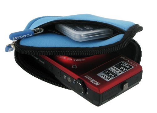 rooCASE (Berry Blue) Neoprene Sleeve Case for Nikon Coolpix S6000 14 MP Digital Camera Black