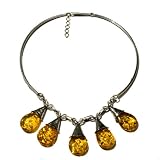 Christmas Special One of a Kind Certified Genuine Honey Amber and Sterling Silver Amazing Drop Necklace