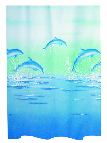 Spirella 10.38968 Duschvorhang "Flipper T&uuml;rkis", textil B x H: 180 cm x 200 cm