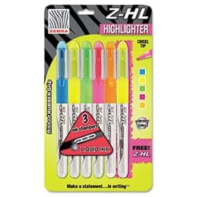 Zebra 77005 - Z-HL Three-Chamber Liquid Highlighter-ZEB77005