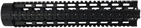 12 Inch Quad Rail Dropin 2 Piece Handguard Fits .223 caliber Triangular End Cap BLACK