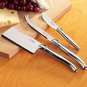 Jean Dubost Laguiole 3-Piece Cheese Knife Set (Stainless Steel by Laguiole