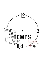 Ambiance Live Vinilo Decorativo Clock Time in different langiages Negro