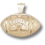 Mississippi State Univ M Logo Football Pendant (14kt)