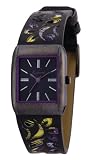 Kahuna Ladies Watch KLS-0162L with Floral and Black Leather Strap