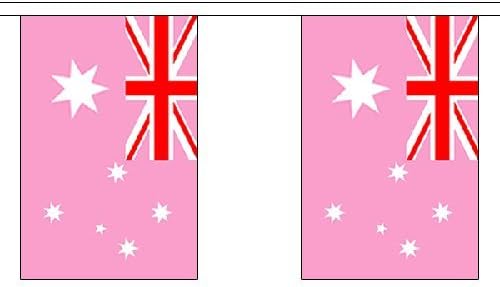 Australia Australian Pink Bunting 3m Long With 10 Flags 9x6 Party Decoration by Australia Pink
