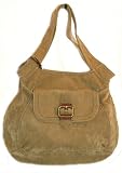 Fossil Maxine NS Camel Velvet Hobo Handbag
