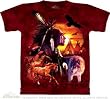 The Mountain Indian Collage Wolf Horse Eagle Tee T-shirt