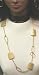 Large Ivory Beads on Long Antique Gold Plated Long Chain Necklace and Earrings Image