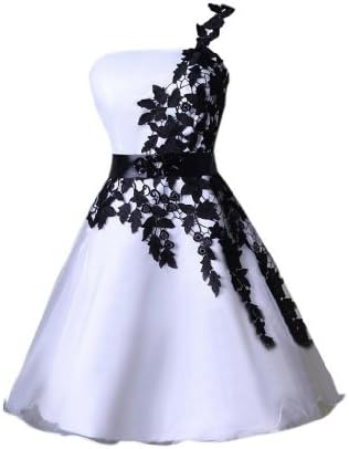 Emma Y New One-shoulder Organza Short Homecoming Dress Mini Gowns -US Size 14 White