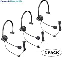 Panasonic Hands-Free Headset with Comfort Fit Headband 3 Pack For The Panasonic KX-TG9333T - KX-TG9333B - KX-TG9333S & KX-TG9333M Dect 6.0 Expandable Titanium Digital 3 Handset Cordless Phone With Answering System